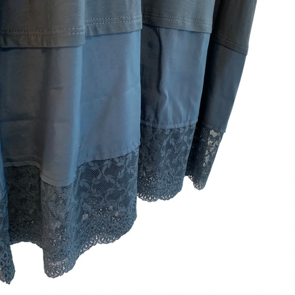 ❗️Final Price❗️LOGO LAYERS Knit Tank Top Lace Hem Tunic Length Plus Size 1X - Picture 3 of 10